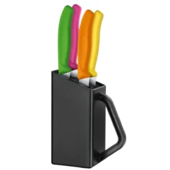 Μπλοκ μαύρο 4 steak μαχαιριών με χρωματιστές λαβές Swiss Classic VICTORINOX